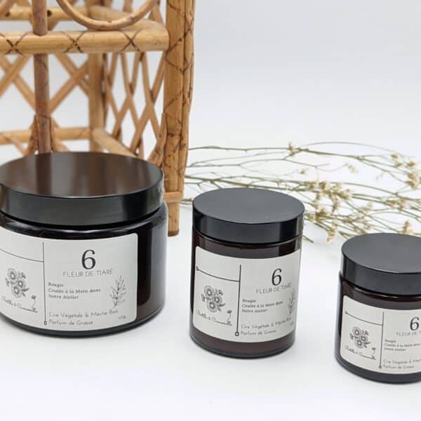 Bougie parfumée Fleur de Tiaré 6 Bertille La Famille de Camomille