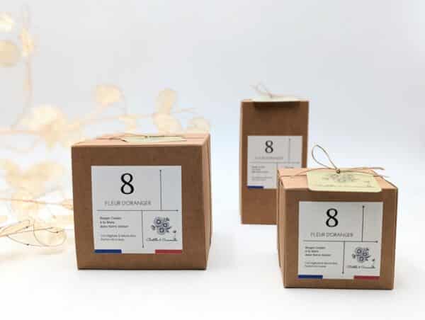 Boite Kraft Bougie parfumée Fleur d'Oranger 8 Bertille La Famille de Camomille