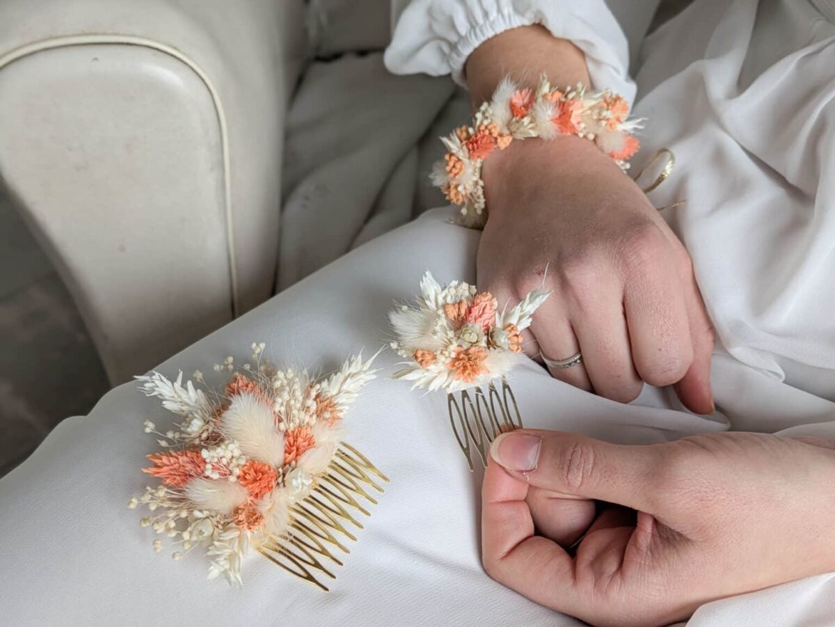 Bracelet en Fleurs Séchées & Stabilisées Ton Sauvage – Image 2