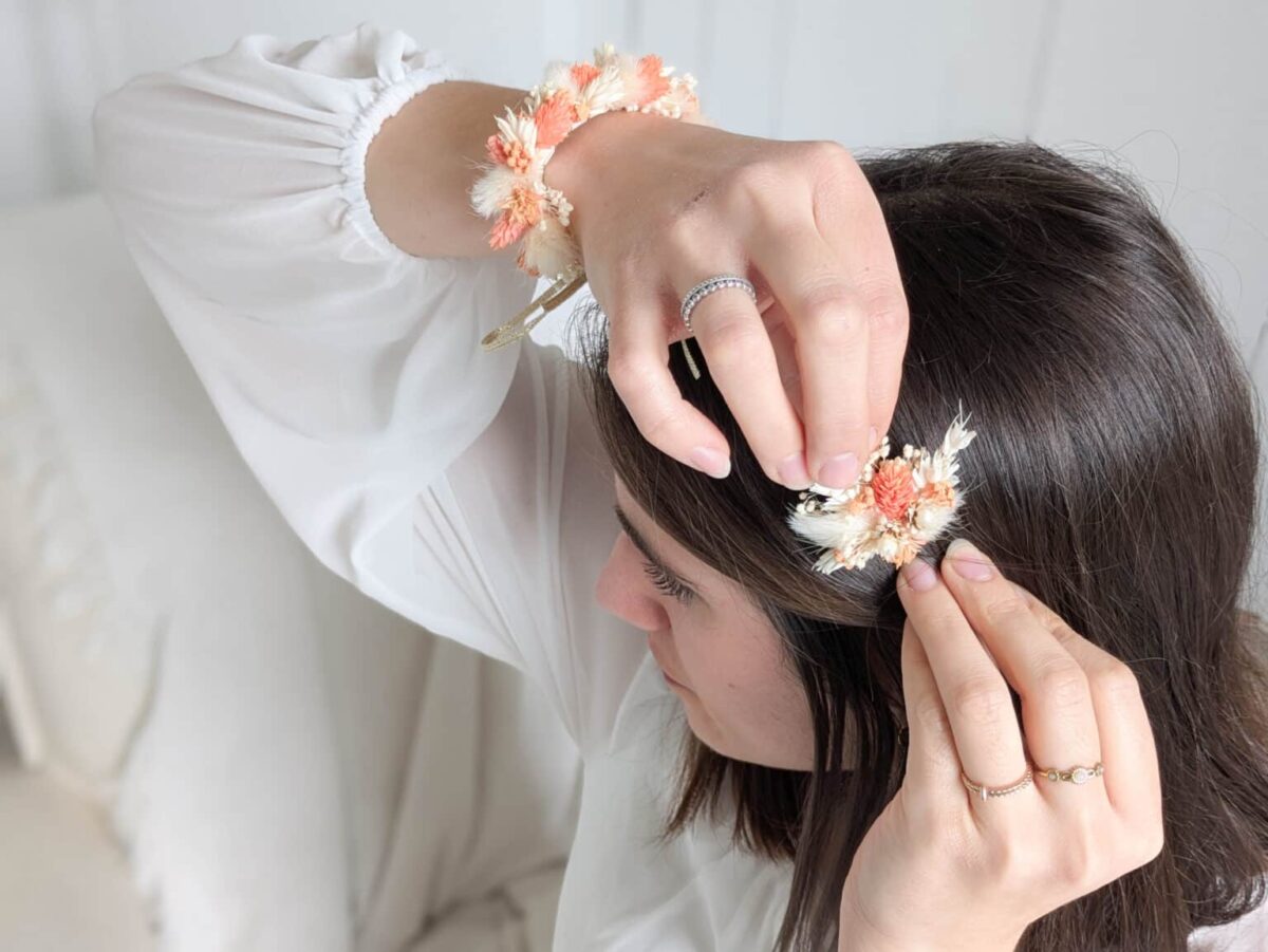 Bracelet en Fleurs Séchées & Stabilisées Ton Sauvage – Image 3